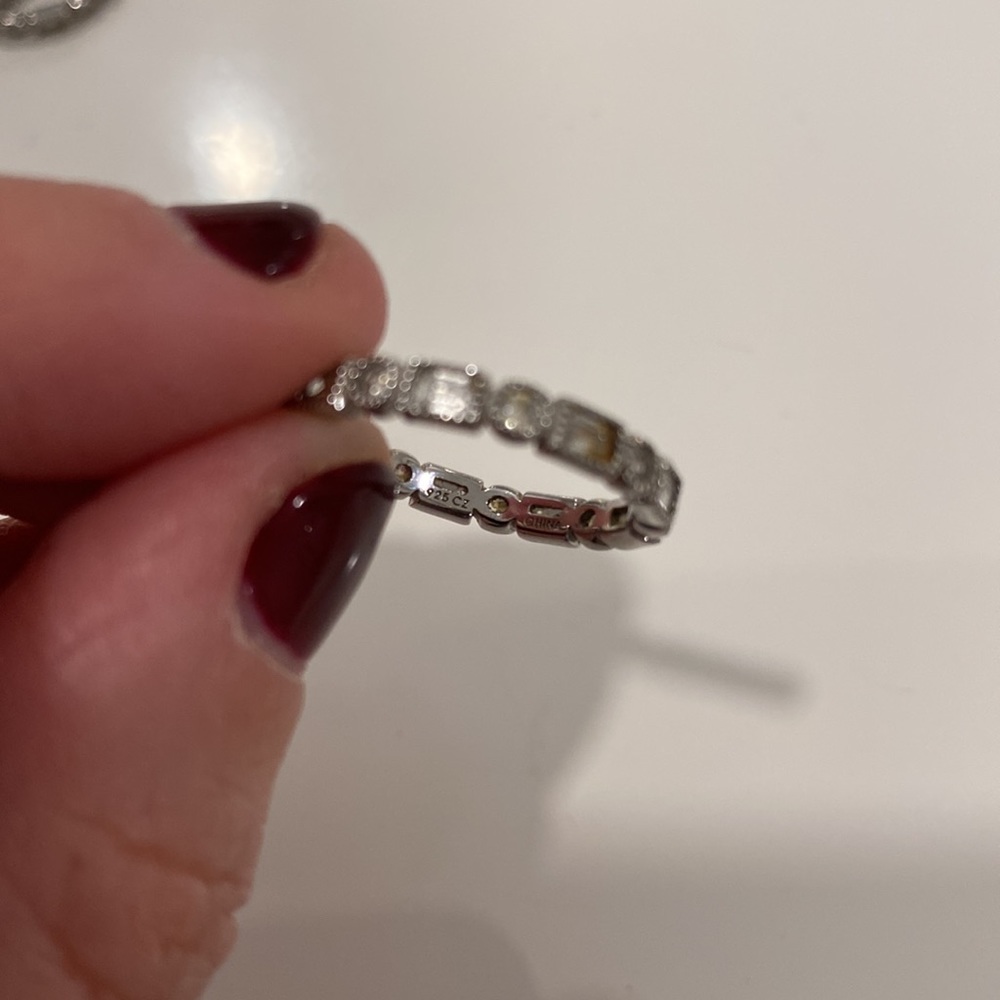 Silver + Cz Band (Stackable) - image 6